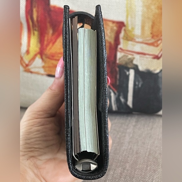 GUCCI Web Black GG Logo Agenda Notebook/Passport Cover⭐️PRiSTiNE⭐️COA⭐️ - Picture 9 of 15